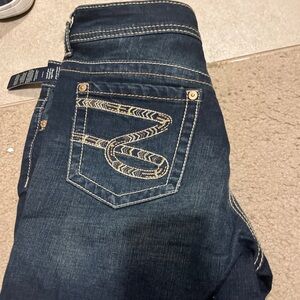 Seven7 High Rise Weekend Shorts Dark Wash Denim